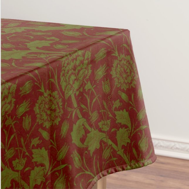 Toalha De Mesa Elegant Classic William Morris Red Green  (Elegant classic William Morris tablecloth)