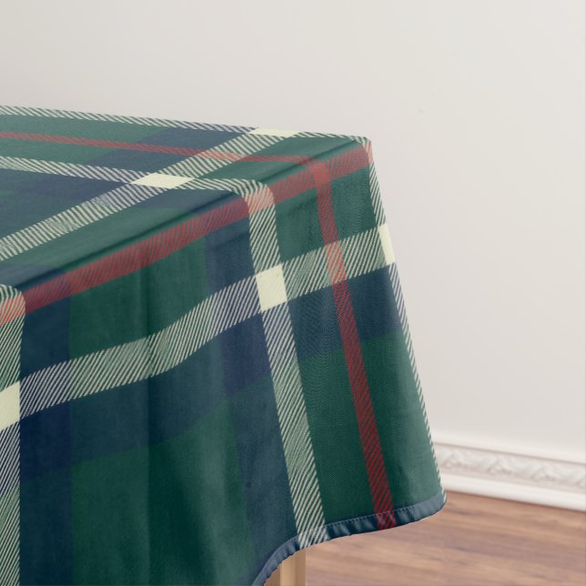 Toalha De Mesa Elegant Green Navy Preppy Tartan Plaid Christmas (Posição Original)