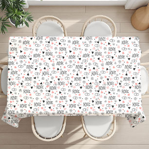 Toalha de mesa Elegant Love Text Lettering Valenti