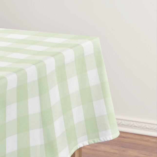 Toalha De Mesa Elegant Modern Pastel Green Gingham Pattern Spring (Posição Original)