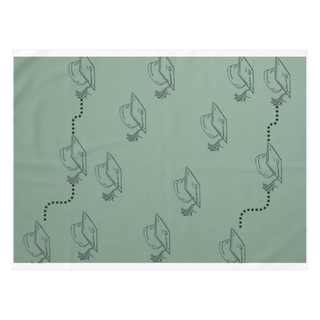Toalha de Mesa Elegante com Padrão de Formatura em (Frente (Horizontal))