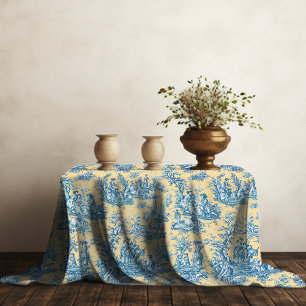 Toalha De Mesa Elegante, edema amarelo-palha, toile de jouy impre