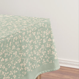 Toalha De Mesa Elegante Estampa Botânica Verde Sálvia