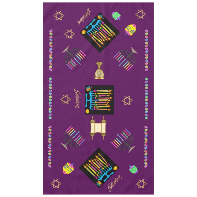 Toalha De Mesa Elegante Hanukkah Chanukah Tablecover (Frente)
