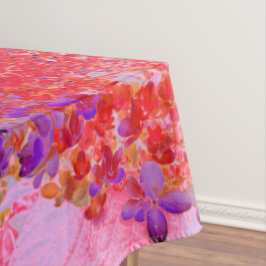 Toalha De Mesa Elegante Hydrangea Limelight Roxa e Laranja
