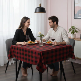Toalha de Mesa Elegante Marrom Escuro e Preto