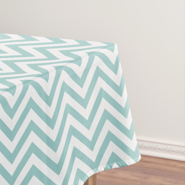 Toalha De Mesa Elegante Mint Chevrons Patterno (Posição Original)