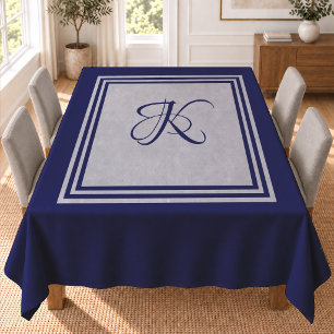 Toalha De Mesa Elegante monograma inicial com padrão quadrado cin