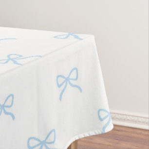 Toalha De Mesa Elegante Prep Azul Padrão de Laço Primavera & Verã