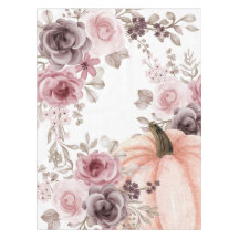Elegante Queda Floral Pumpkin Neutros Aquarela