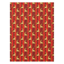 Toalha De Mesa Elegante Red e Dourado Reindeer Natal
