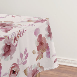 Toalha De Mesa Elegante Rosa Malva Floral Chic Festa de Bebê Meni