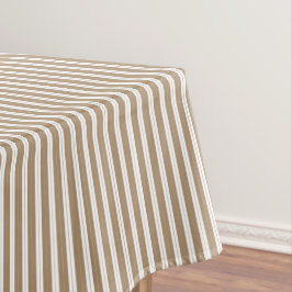 Toalha De Mesa Elegante Rustic Beige Brown French Stripes Pequena