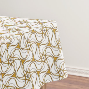 Toalha De Mesa Elegante Starry Pattern Modern Yellow Ochre White