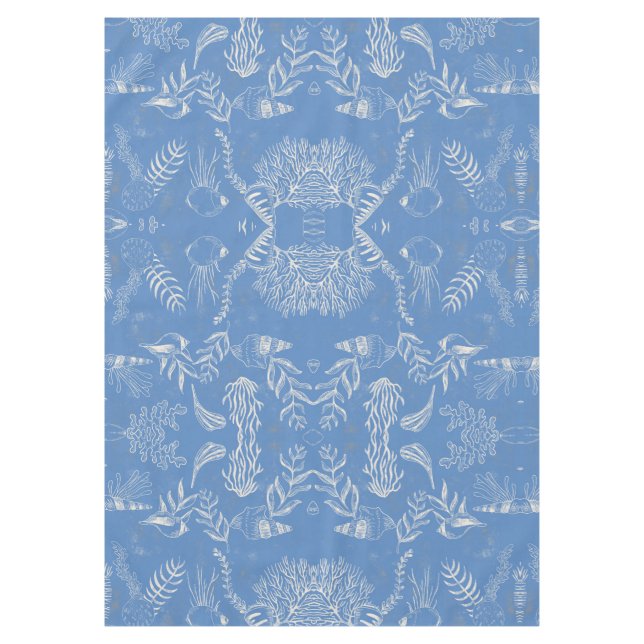 Toalha De Mesa Elegante toile azul oceano (Frente)