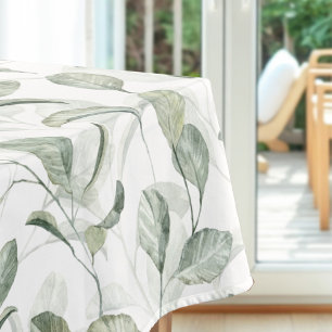 Toalha De Mesa Elegante Verde Sage deixa padrão de aquarela