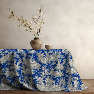 Toalha De Mesa Elegante vintage azul escuro toile de jouy impress