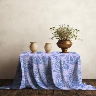 Toalha De Mesa Elegante vintage azul toile de jouy roxo impresso
