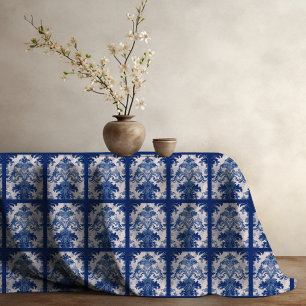 Toalha De Mesa Elegante vintage Padrão de repetição do damasco az