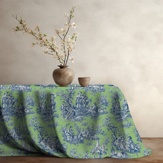 Toalha De Mesa Elegante vintage verde toile de jouy impresso