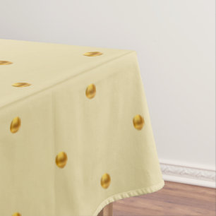 Toalha De Mesa Elegantes Bolinhas Douradas em Bege Champanhe
