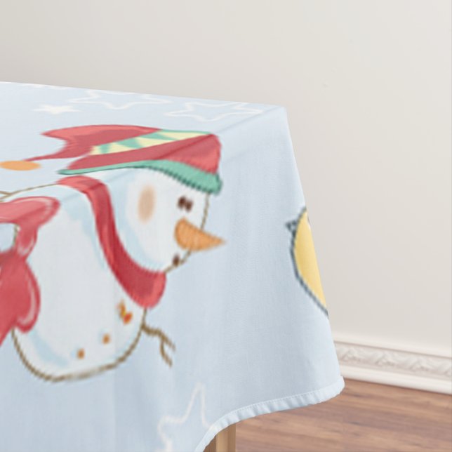 Toalha De Mesa Elemento de Natal Padrão de Snowman (Posição Original)