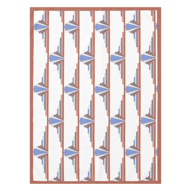 Toalha De Mesa Elementos de arte deco em ouro rosa e azul (Frente)