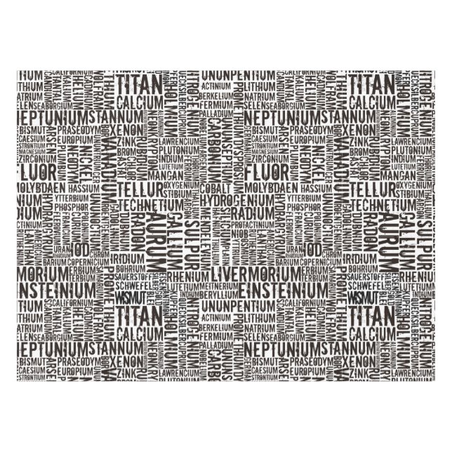 Toalha De Mesa Elementos Químicos (Frente (Horizontal))