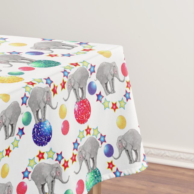 Toalha De Mesa Elephant Stars Circus Pattern (Posição Original)