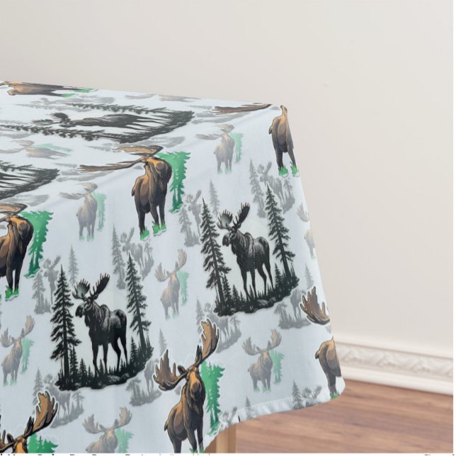 Toalha De Mesa Elk Moose Antlers Deer Pattern Design (Criador carregado)