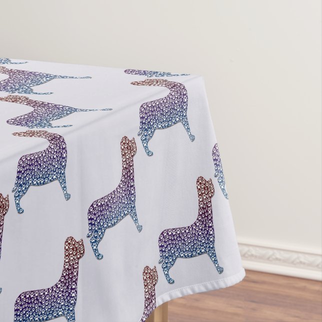 Toalha De Mesa Embossed Indigo Gradient Paw Print Dog Outline (Posição Original)