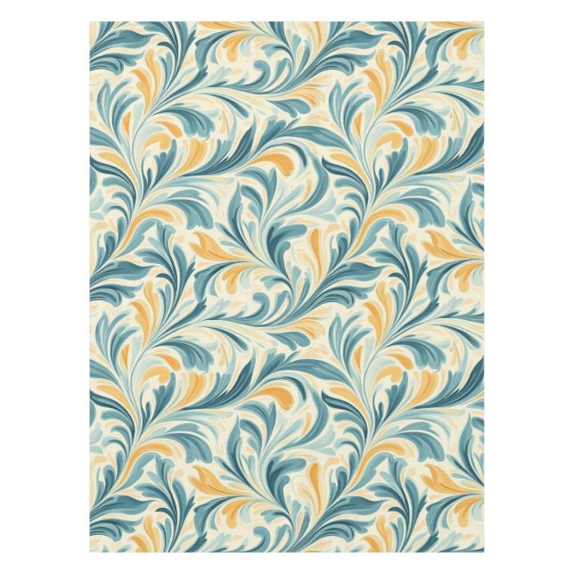 Toalha De Mesa Emerald Green e Dourada Paisley Leaf Pattern (Frente)
