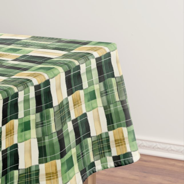 Toalha De Mesa Emerald Patchwork Plaid (Posição Original)