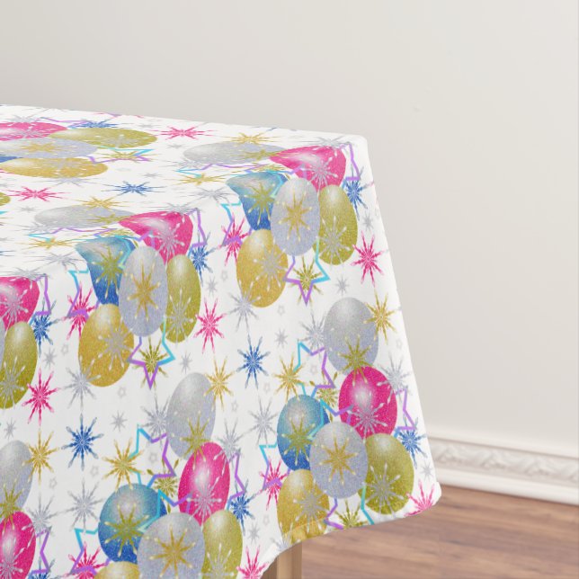 Toalha De Mesa Enfeites de natal e flocos de neve (Posição Original)