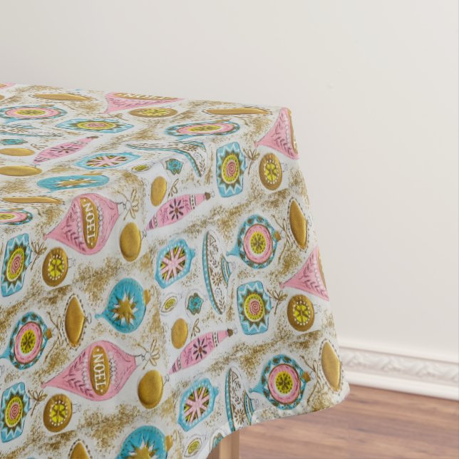 Toalha De Mesa Enfeites de Natal Mid Century Modern (Posição Original)