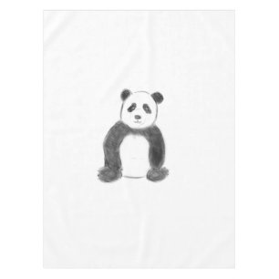 Toalha De Mesa Esboço preto e branco do panda