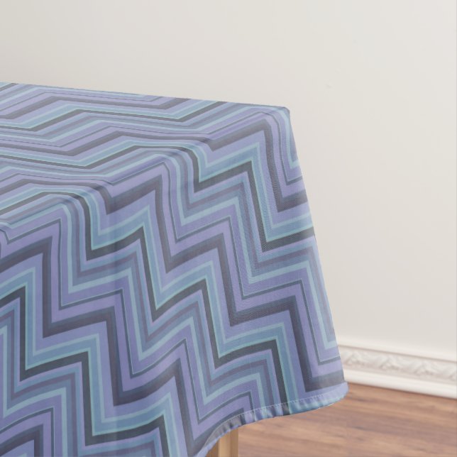 Toalha De Mesa Escada de stripes de cinza azul (Posição Original)