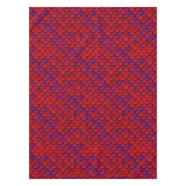 Toalha De Mesa Escalas de Vermelho e Roxo (Frente)