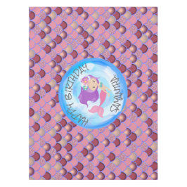 Toalha De Mesa Escalas Rosa Púrpura do Mar Sereia