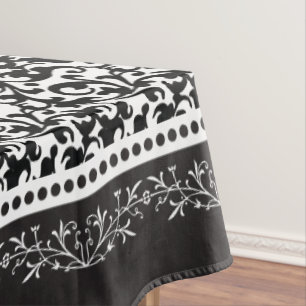 Toalha De Mesa Escroto legante preto e branco