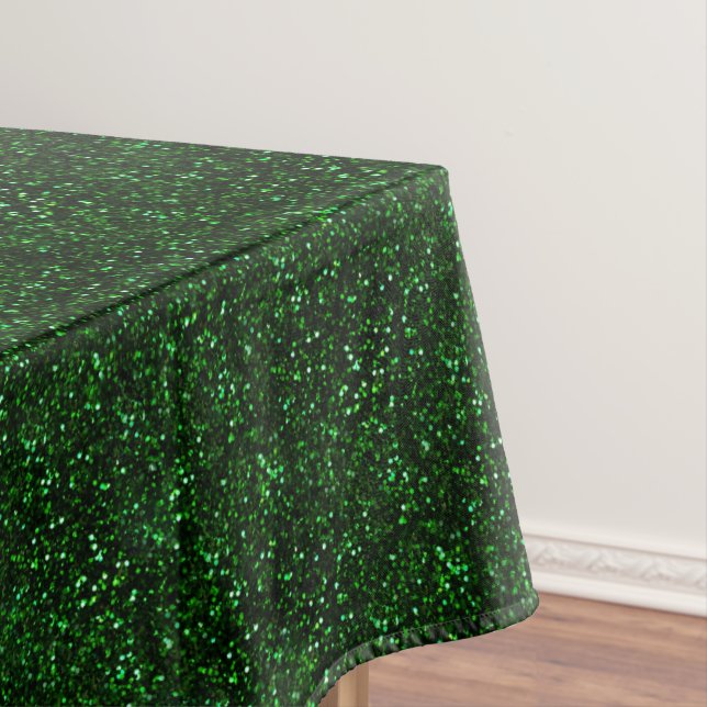 Toalha De Mesa Escuro Emerald Green Glitter (Posição Original)