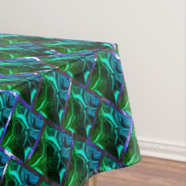 Toalha De Mesa Esmeraldas verdes e curvas sob a grelha de níquel