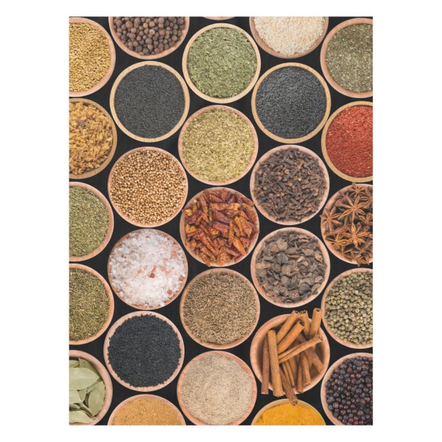 Toalha De Mesa Especiarias e ingredientes de comida (Frente)