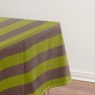 Toalha De Mesa Espelho liso em castanho de chocolate e verde-azei