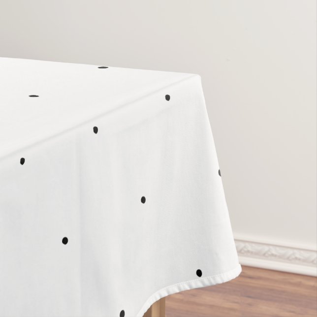 Toalha De Mesa Espetáculo elegante de bolinhas brancas e brancas, (Posição Original)