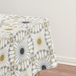 Toalha De Mesa Espirais modernos em Dourado e preto