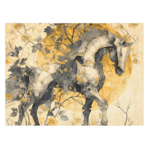 Toalha De Mesa Espírito Botânico Vintage Cavalo Branco Flores Vin