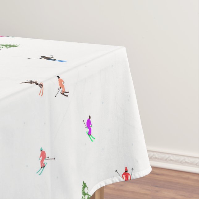 Toalha De Mesa Esqui de esquiadores alpinos de férias (Posição Original)