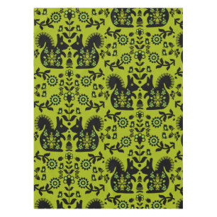 Toalha De Mesa Esquilo Arte Foliar Nórdica Escandinava