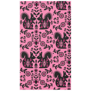 Toalha De Mesa Esquilo Arte Foliar Nórdica Escandinava